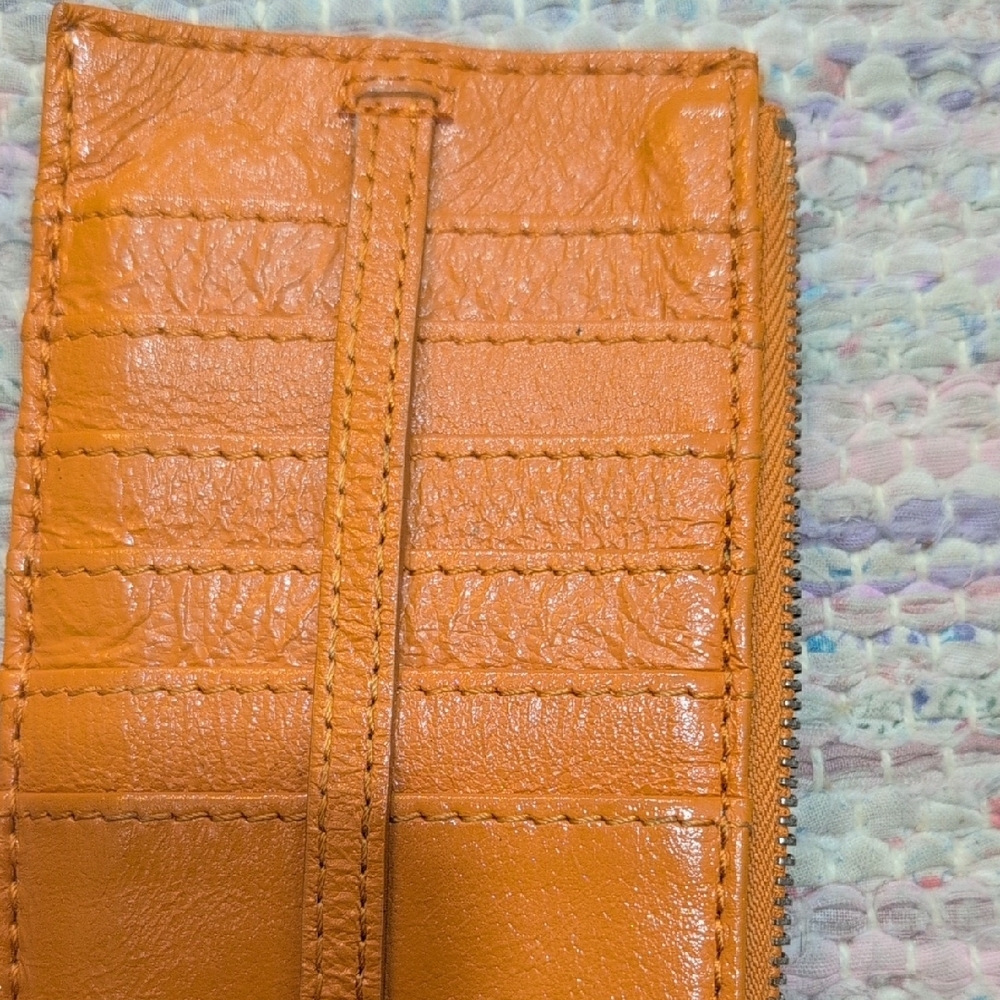 HOBO Burnt Orange Leather Card Wallet - Picture 8 of 8